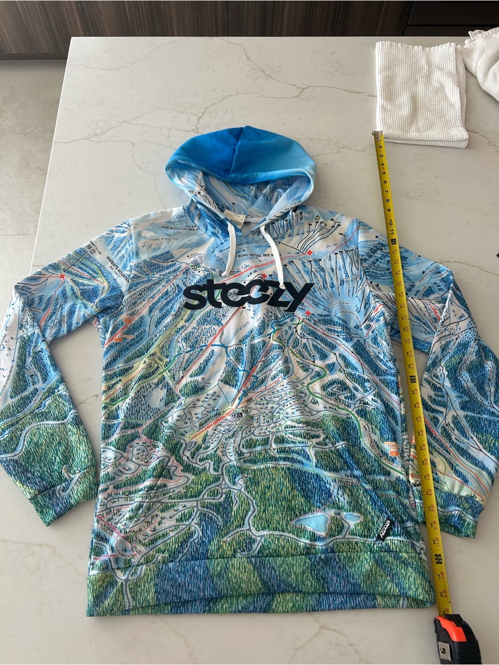 CAbi Men's Blue and Green Scenic Zip-Up Hoodie